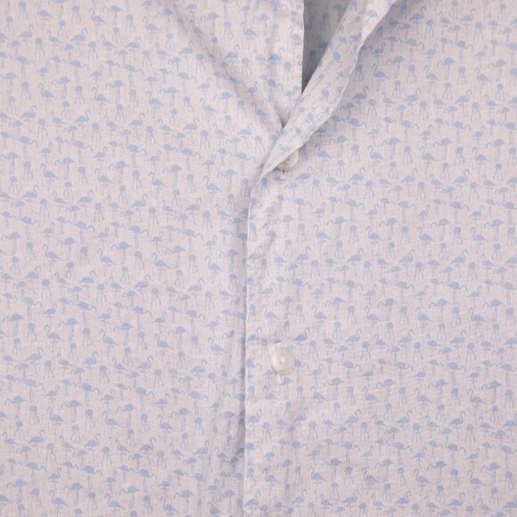 Crosby & Howard flamingo print button down shirt-L - Picture 2 of 4